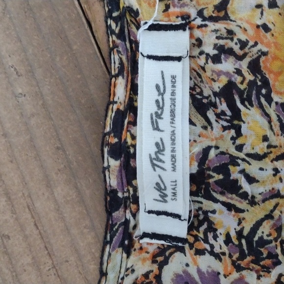 We The Free Orange Floral Cool Meadow Long Sleeve Flowy Blouse Size S - Picture 6 of 13